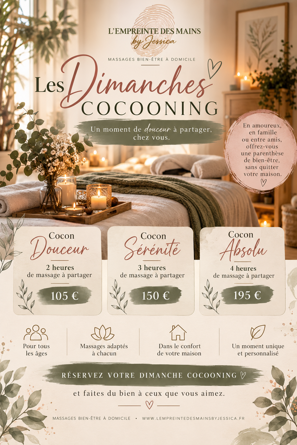 Les Dimanches Cocooning | Massages à partager à domicile
